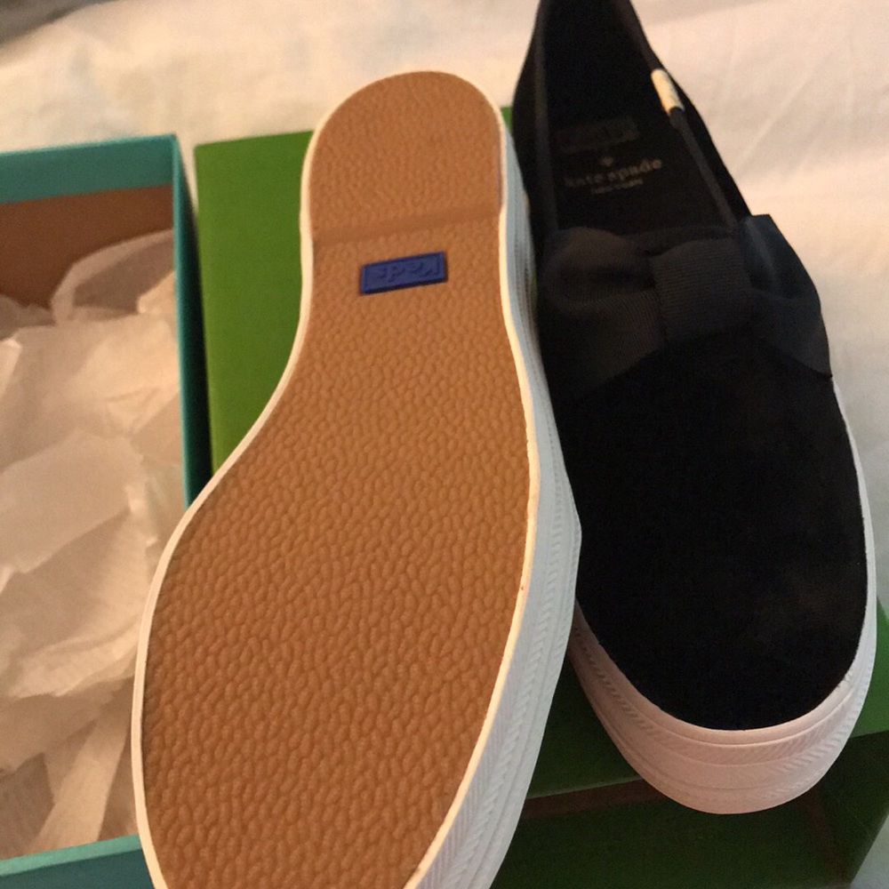 Black velvet sneakers by Kate spade